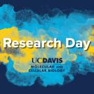 Colorful graphic with "Research Day" and the MCB logo above yellow and gold color blotches. 
