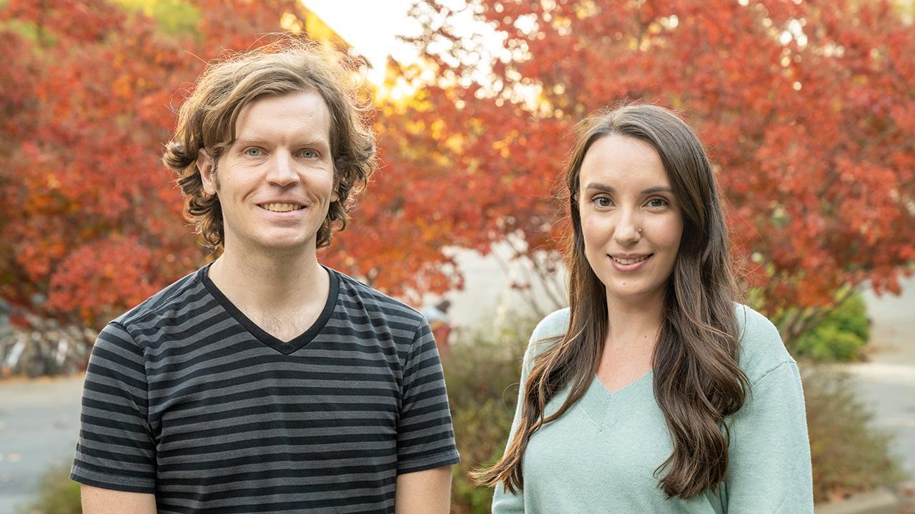 Ben Cox and Rebecca McGillivary, postdoctoral researchers in the Department of Molecular and Cellular Biology